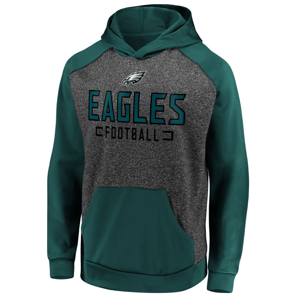 Women's Fanatics Branded Heathered Gray Philadelphia Eagles Big Role Raglan  Pullover Sweatshirt 