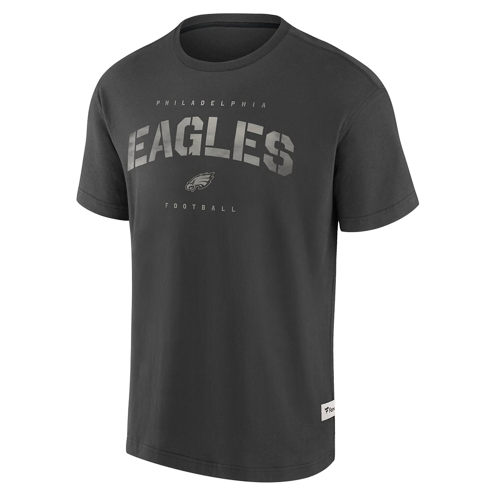 Men's Fanatics Charcoal Philadelphia Eagles Elements Weathered Tonal Future Ground T-Shirt
