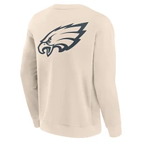 Men's Fanatics Cream Philadelphia Eagles Elements Future Ground Lettering Pullover Sweatshirt