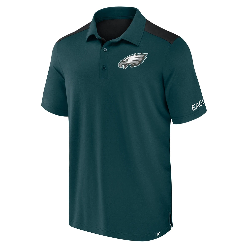 Polo colorblock vert/noir pour homme Fanatics Philadelphia Eagles