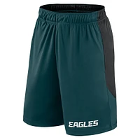 Short de lancement Fanatics vert/noir pour homme des Philadelphia Eagles