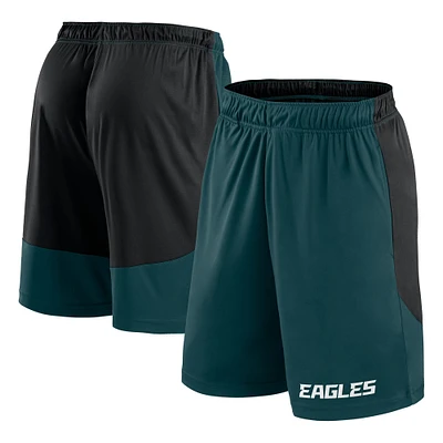 Short de lancement Fanatics vert/noir pour homme des Philadelphia Eagles