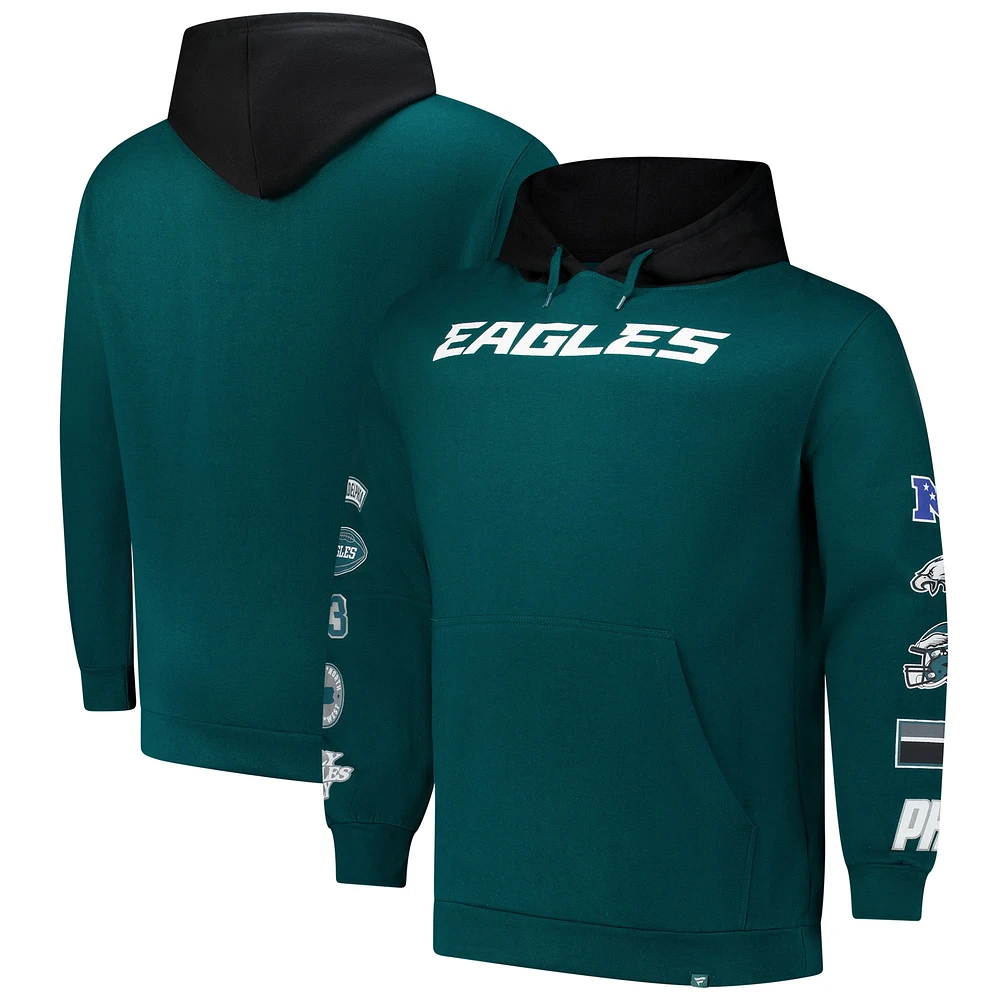 Sweat à capuche patchs Fanatics Green Philadelphia Eagles Big & Tall pour hommes