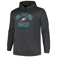 Sweat à capuche Fanatics Heather Charcoal Philadelphia Eagles Big & Tall pour hommes