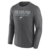 Men's Fanatics  Heather Charcoal Philadelphia Eagles Fundamentals Long Sleeve T-Shirt