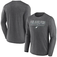 Men's Fanatics  Heather Charcoal Philadelphia Eagles Fundamentals Long Sleeve T-Shirt