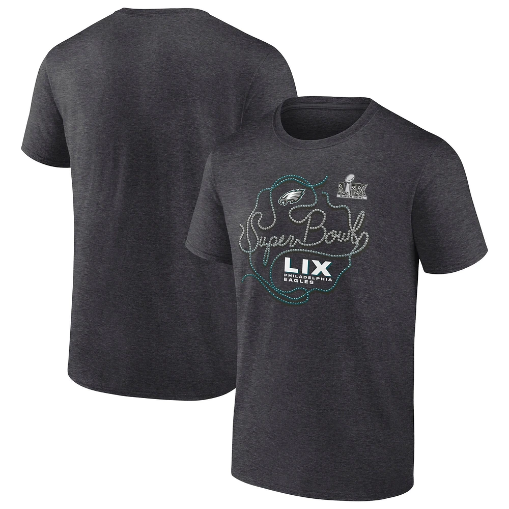 Men's Fanatics  Heather Charcoal Philadelphia Eagles Super Bowl LIX Big & Tall Local T-Shirt