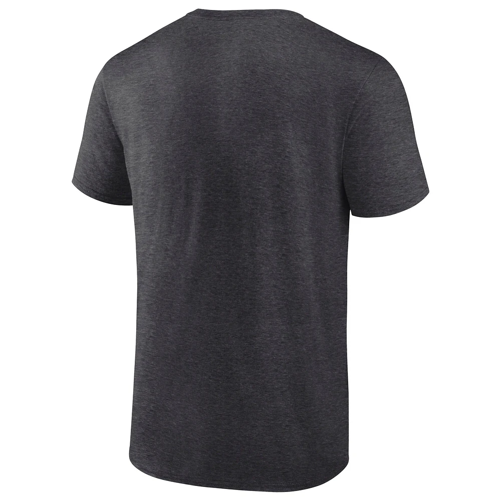 T-shirt Fanatics Heather Charcoal Philadelphia Eagles Super Bowl LIX Champions Big & Tall Under The Lights pour hommes
