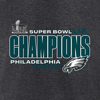 T-shirt Fanatics Heather Charcoal Philadelphia Eagles Super Bowl LIX Champions Big & Tall Under The Lights pour hommes