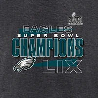 T-shirt Fanatics Heather Charcoal pour homme Philadelphia Eagles Super Bowl LIX Champions Roster