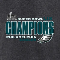 T-shirt Fanatics Heather Charcoal Philadelphia Eagles Super Bowl LIX Champions Under The Lights pour homme