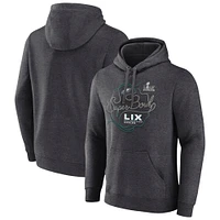 Sweat à capuche en polaire Fanatics Heather Charcoal Philadelphia Eagles Super Bowl LIX pour homme