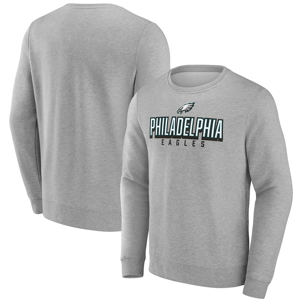 Sweat-shirt à capuche gris chiné pour homme Fanatics Philadelphia Eagles Bold Move