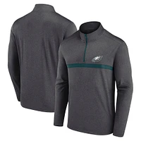 Men's Fanatics  Heather Gray Philadelphia Eagles Head-to-Head Quarter-Zip Pullover