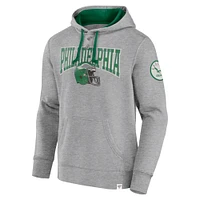 Sweat à capuche enfiler Fanatics Heather Grey Philadelphia Eagles Label Maker pour homme