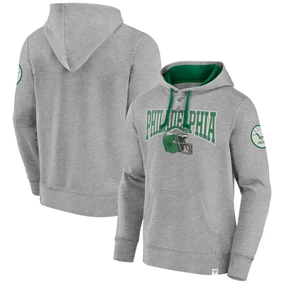 Sweat à capuche enfiler Fanatics Heather Grey Philadelphia Eagles Label Maker pour homme