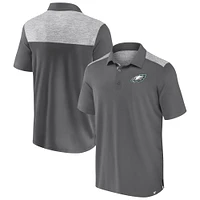 Polo Fanatics Heather Grey Philadelphia Eagles Long Shot pour homme