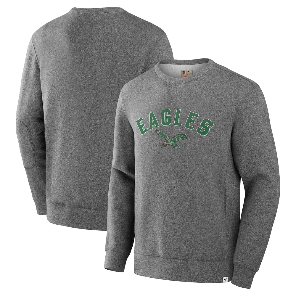 Men's Fanatics  Heather Gray Philadelphia Eagles Loop Terry Pullover Sweatshirt