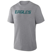 Men's Fanatics Heather Gray Philadelphia Eagles Pass Rush Tri-Blend T-Shirt