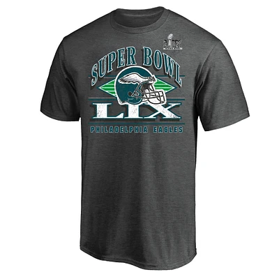 Men's Fanatics  Heather Gray Philadelphia Eagles Super Bowl LIX Big & Tall Our Pastime T-Shirt