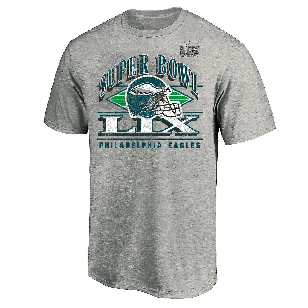 Men's Fanatics  Heather Gray Philadelphia Eagles Super Bowl LIX Big & Tall Our Pastime T-Shirt