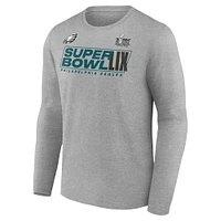 Men's Fanatics  Heather Gray Philadelphia Eagles Super Bowl LIX Big & Tall Roster Long Sleeve T-Shirt