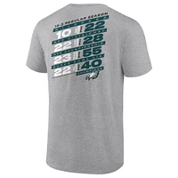 Men's Fanatics Heather Gray Philadelphia Eagles Super Bowl LIX Champions Counting Points Score T-Shirt