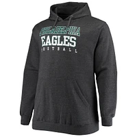 Men's Fanatics Heathered Charcoal Philadelphia Eagles Big & Tall Practice Pullover Hoodie