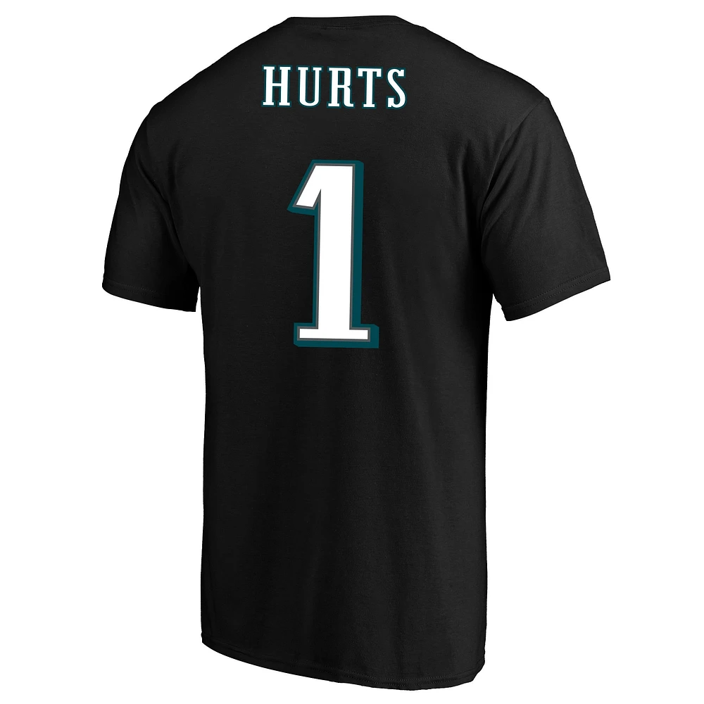 Men's Fanatics Jalen Hurts Black Philadelphia Eagles Super Bowl LIX Big & Tall Player Name Number T-Shirt