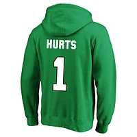 Men's Fanatics Jalen Hurts Kelly Green Philadelphia Eagles Big & Tall Fleece Name Number Pullover Hoodie