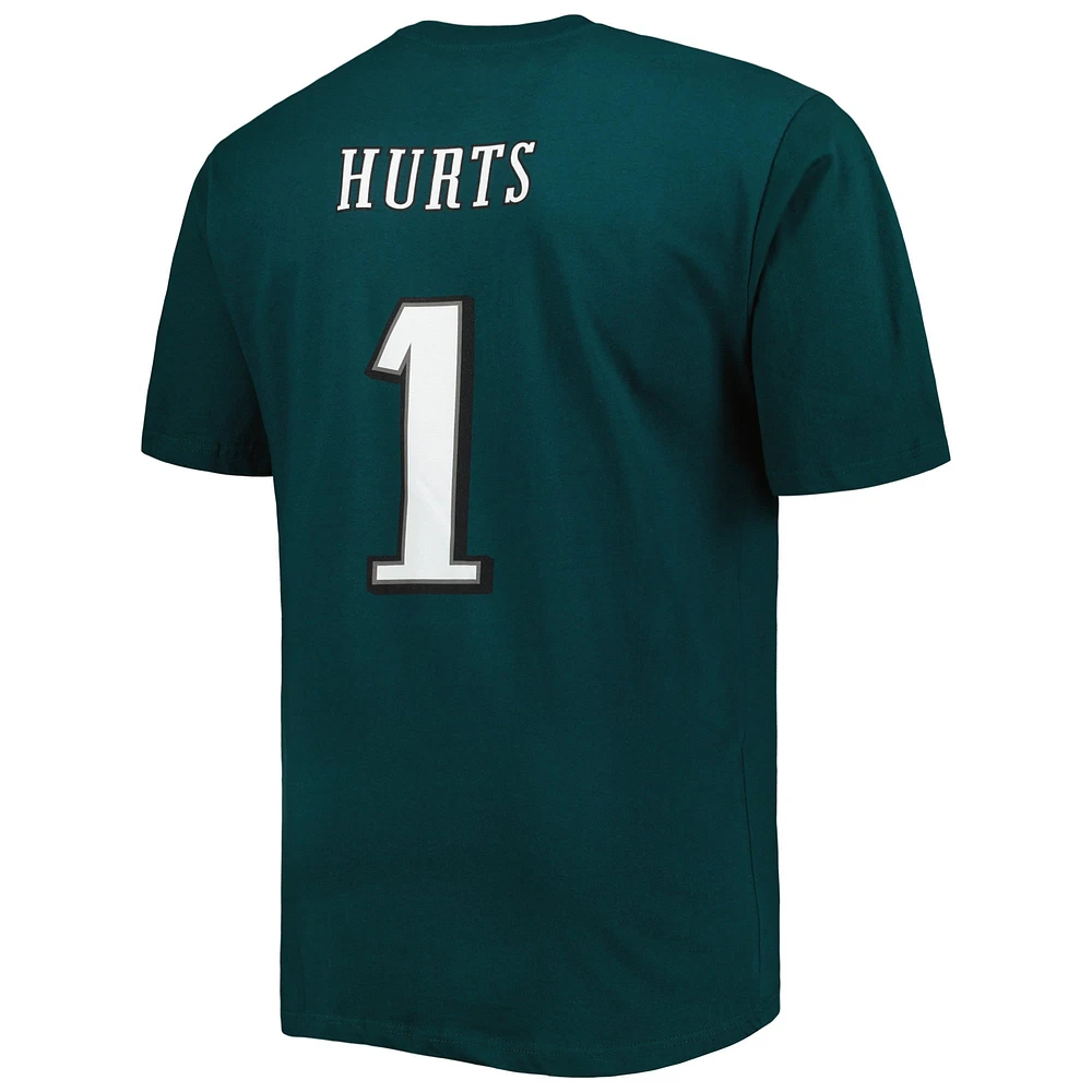 Men's Fanatics Jalen Hurts Midnight Green Philadelphia Eagles Big & Tall Player Name Number T-Shirt