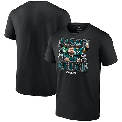 T-shirt noir de retraite des Eagles Philadelphie Fanatics Jason Kelce pour hommes