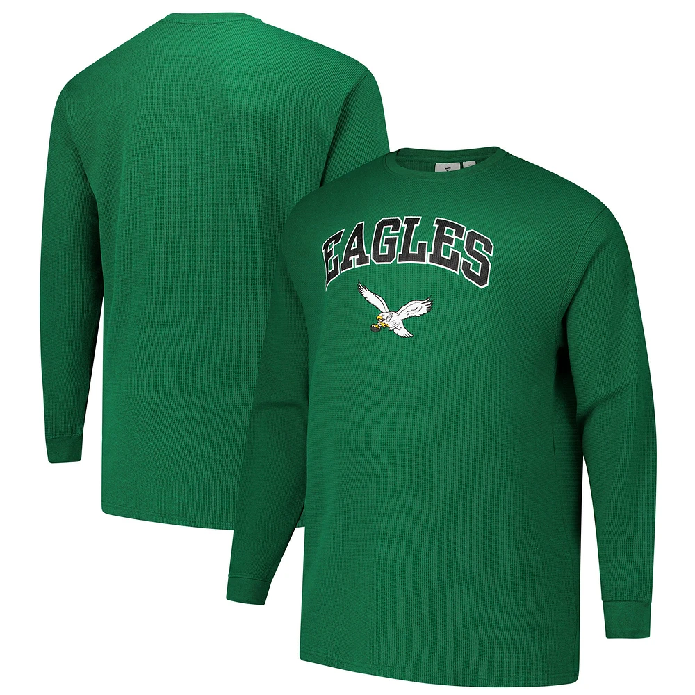 T-shirt thermique à manches longues Fanatics Kelly Green Philadelphia Eagles pour hommes, grande taille