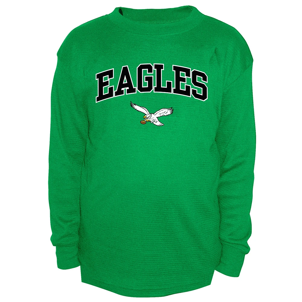 Men's Fanatics Kelly Green Philadelphia Eagles Big & Tall Throwback Thermal Long Sleeve T-Shirt