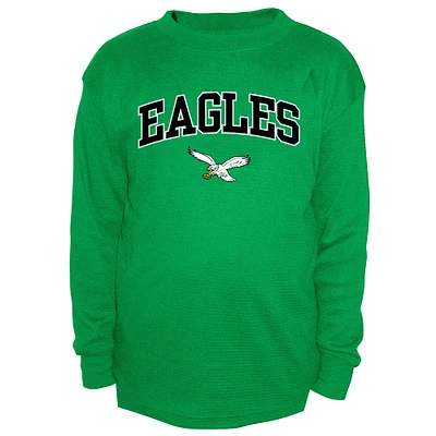 Men's Fanatics Kelly Green Philadelphia Eagles Big & Tall Throwback Thermal Long Sleeve T-Shirt