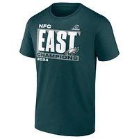 T-shirt Fanatics Midnight Green pour hommes Philadelphia Eagles Champions de la division Est NFC 2024 Conquer Big & Tall