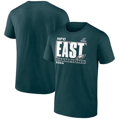 T-shirt Fanatics Midnight Green pour hommes Philadelphia Eagles Champions de la division Est NFC 2024 Conquer Big & Tall