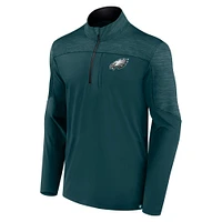 Men's Fanatics Midnight Green Philadelphia Eagles Defender Evo Quarter-Zip Jacket