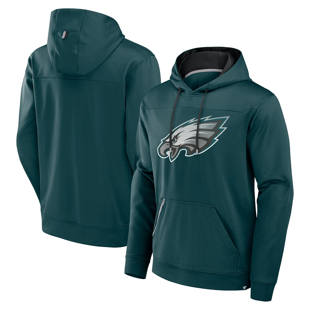 Sweat à capuche manches longues pour homme Fanatics Midnight Green Philadelphia Eagles Defender