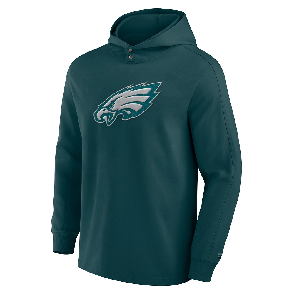 Men's Fanatics Midnight Green Philadelphia Eagles Elements Blaze Tri-Blend Long Sleeve Hoodie T-Shirt