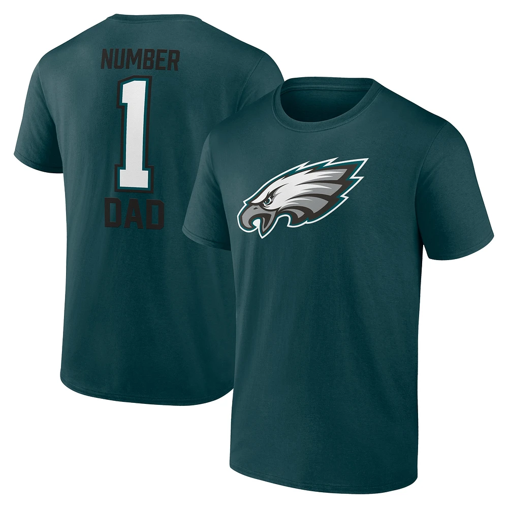 T-shirt papa n°1 des Philadelphia Eagles Fanatics vert minuit pour hommes