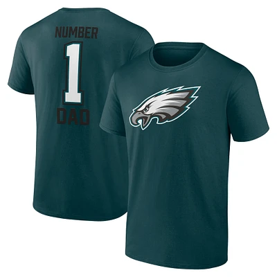 Men's Fanatics Midnight Green Philadelphia Eagles #1 Dad T-Shirt