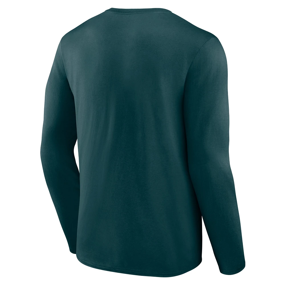 Men's Fanatics Midnight Green Philadelphia Eagles Primary Logo Long Sleeve T-Shirt