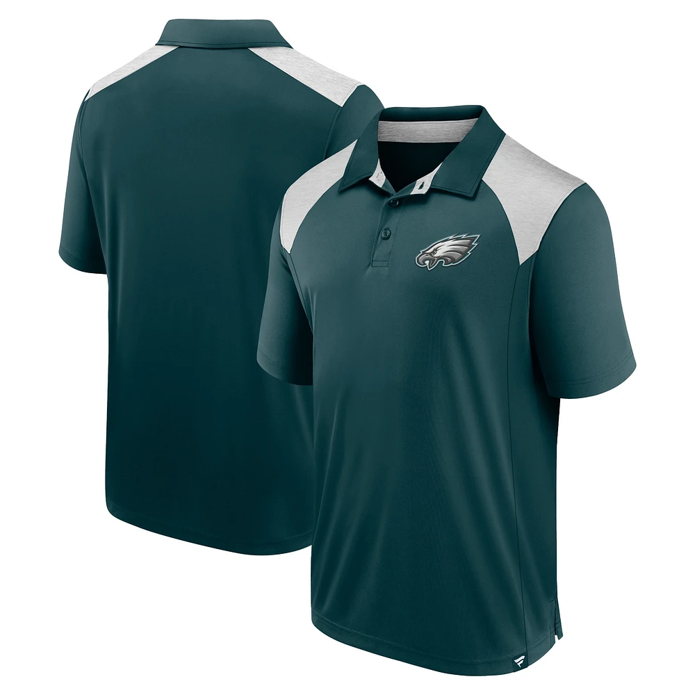 Polo primaire fanatiques vert minuit des Eagles de Philadelphie pour hommes