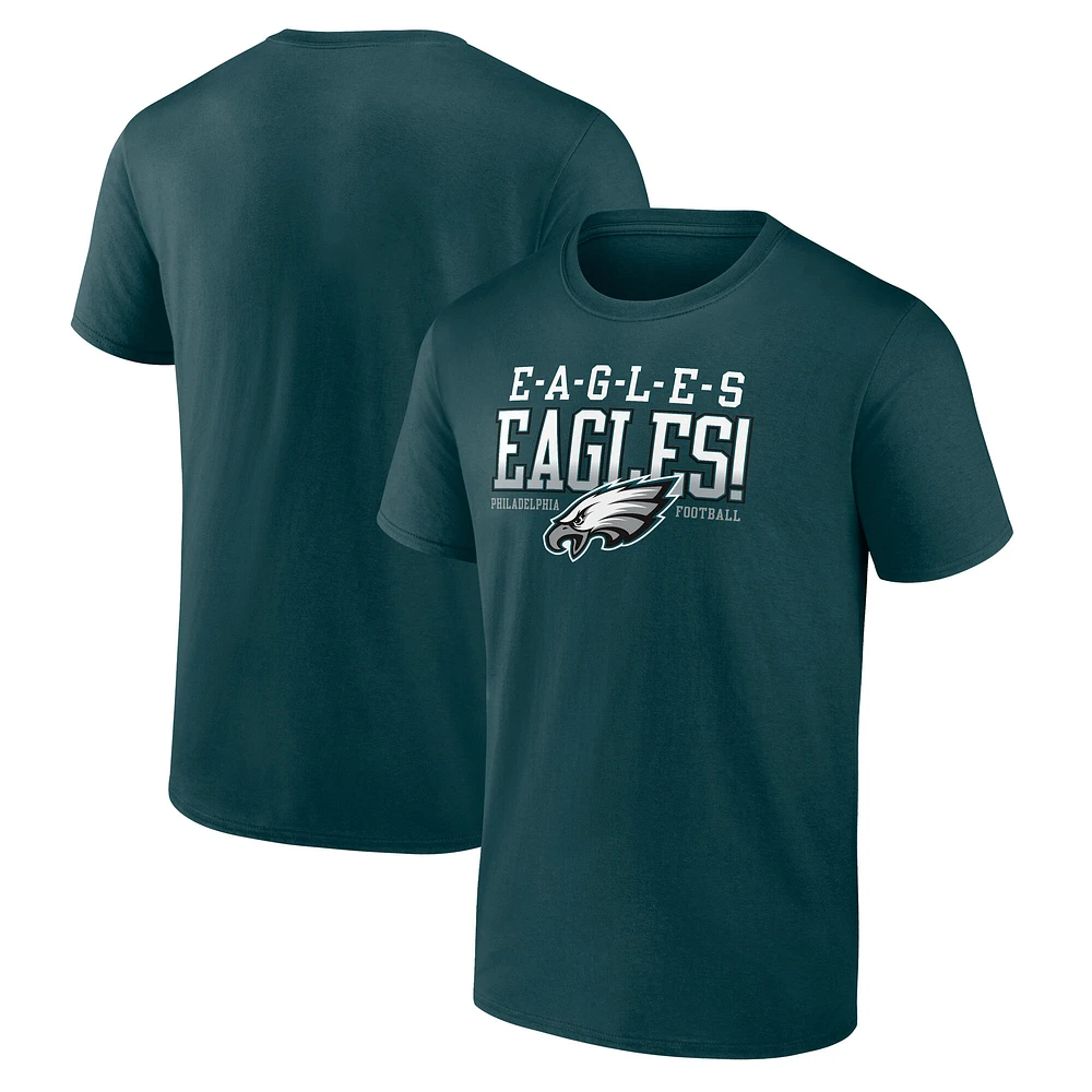 T-shirt Fanatics Midnight Green pour homme avec logo Philadelphia Eagles