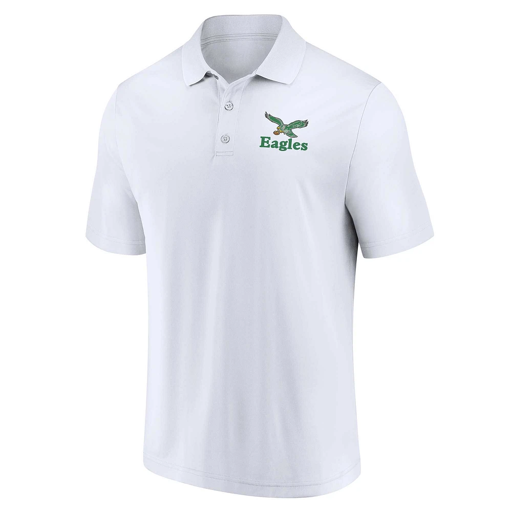 Men's Fanatics White/Kelly Green Philadelphia Eagles Throwback Two-Pack Polo Set