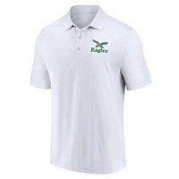 Ensemble de deux polos Throwback des Eagles Philadelphie Fanatics blanc/vert Kelly pour hommes