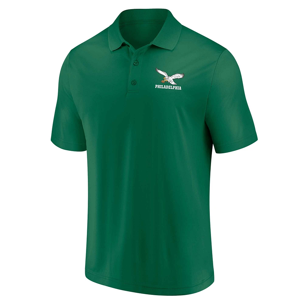 Ensemble de deux polos Throwback des Eagles Philadelphie Fanatics blanc/vert Kelly pour hommes