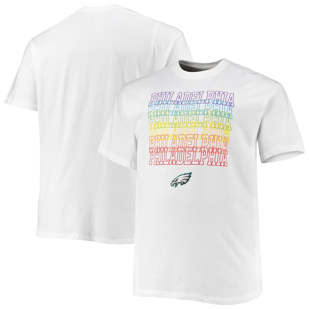 Men's Fanatics White Philadelphia Eagles Big & Tall City Pride T-Shirt