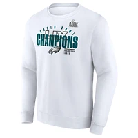 Men's Fanatics White Philadelphia Eagles Super Bowl LIX Champions Iconic Victory Fleece Sweatshirt